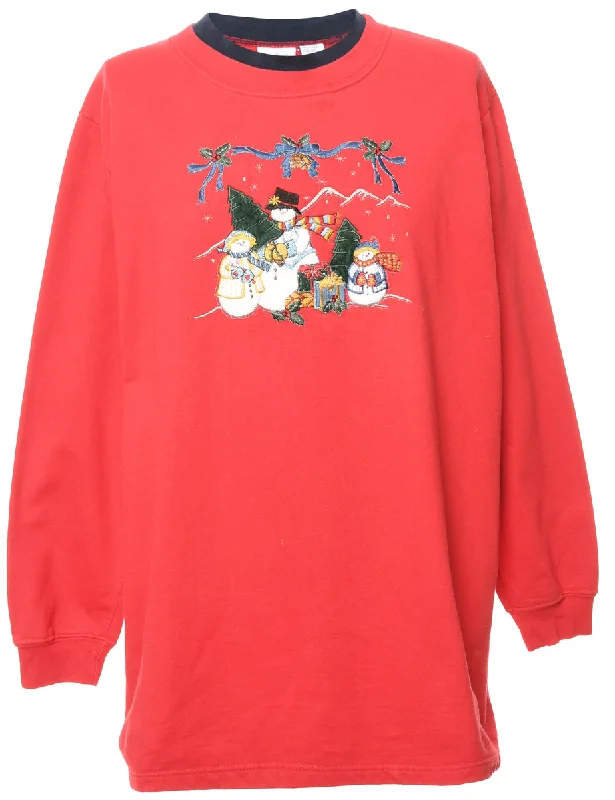 Snowman Christmas Sweatshirt - S Sophisticated Women's 