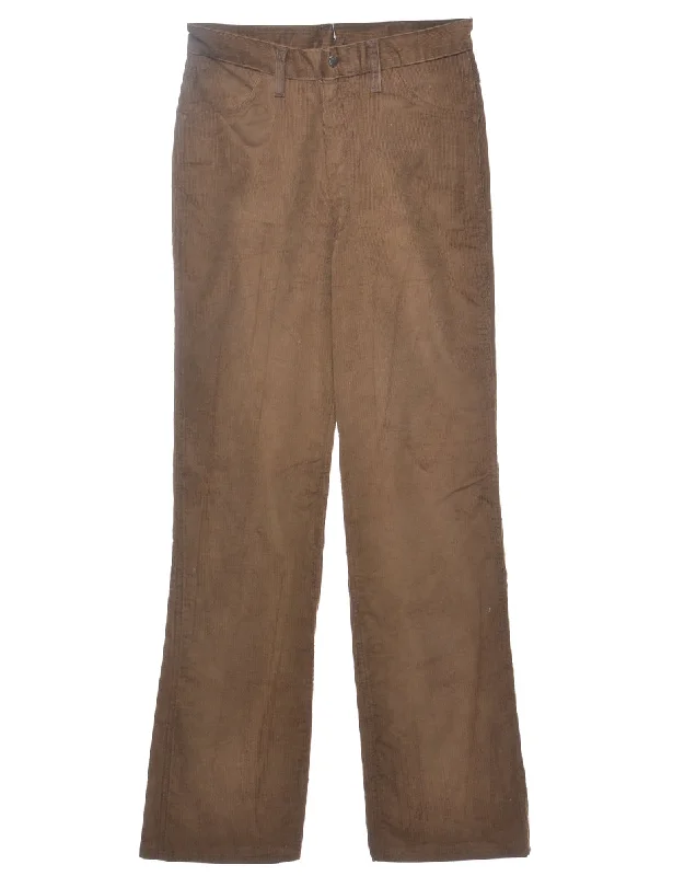 Dark Brown Corduroy Trousers - W29 L34 Monochromatic Office Style