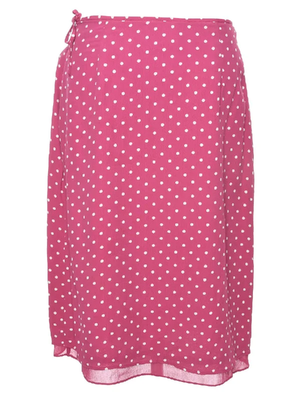 Polka Dot Midi Skirt - M Streetwear Style for 