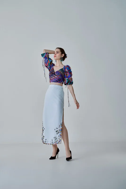 Alice Ikat Print Blouse Dapper Women's Bow - adorned