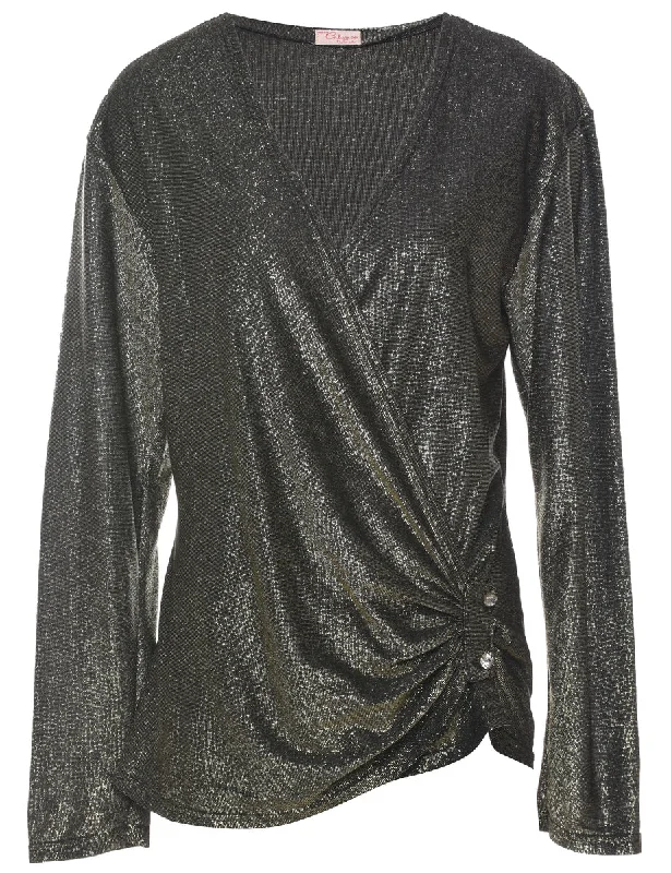 Lurex Evening Top - L Preppy Women's College