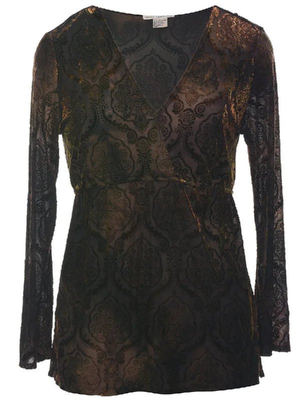 Devore Design Evening Top - L Edgy Women's Punk