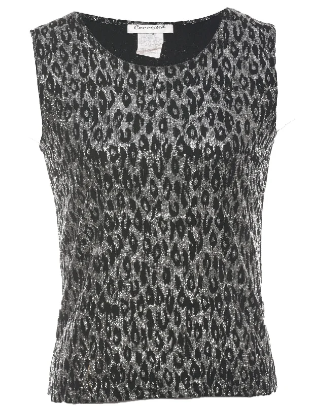Sparkly Silver Evening Top - S Refined Women's Classic 