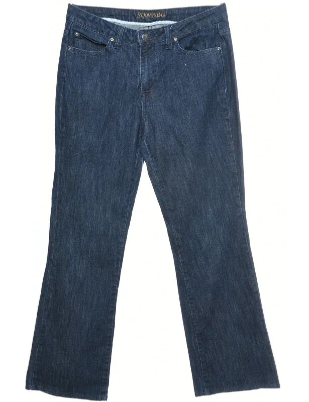 Zip-Front Medium-Wash Flared Jeans - W30 L30 Dapper Women's 1920S