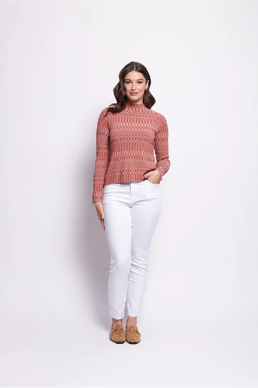 In The Mix  Rust Mix Top Sleek Women's Metallic