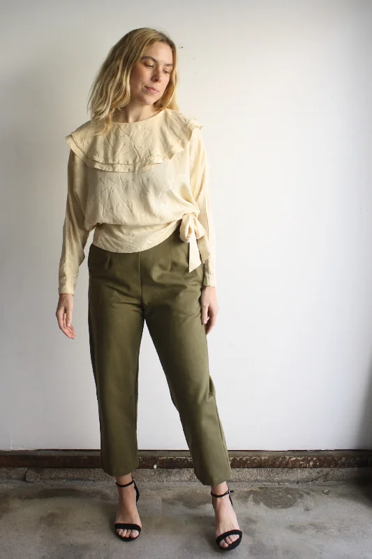 Silk Double Collar Blouse British Gentlewoman Style