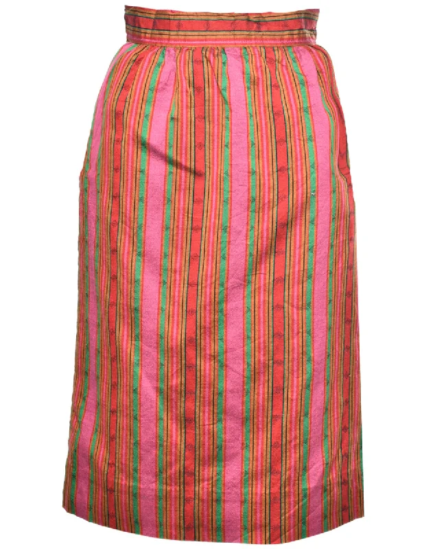 Striped Pattern Pencil Skirt - XS Bohemian Women's Free