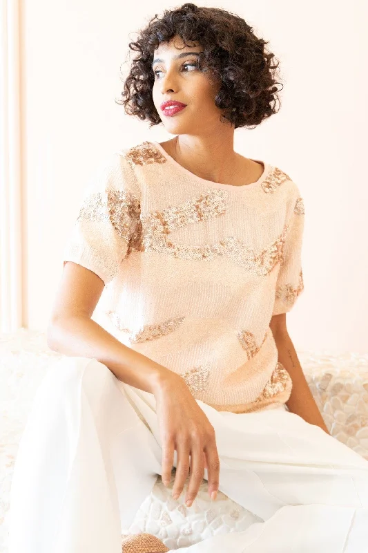 Rosita Top-Champagne Sparkler Sophisticated Women's Tailored