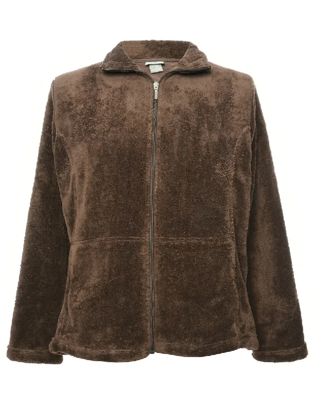 Brown Fleece Sweatshirt - L Sophisticated Women's Tailored