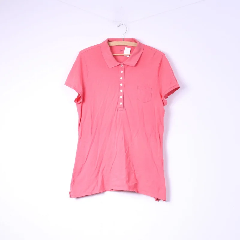 Gap Womens XL Polo Shirt Pink Cotton Buttons Deatiled Top Vacation