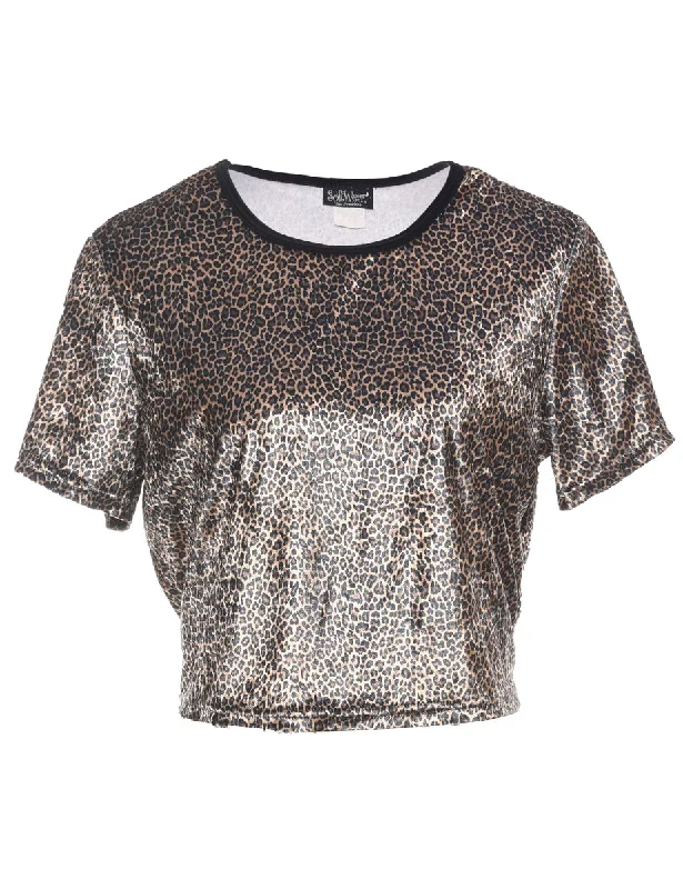 Leopard Print Crop Top - L Modern Women's Tech