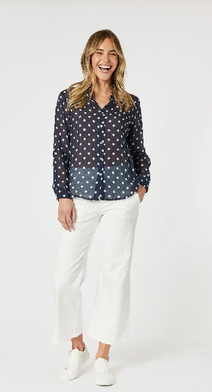 Sorrento Navy/White Shirt Relaxed Women's Beachy