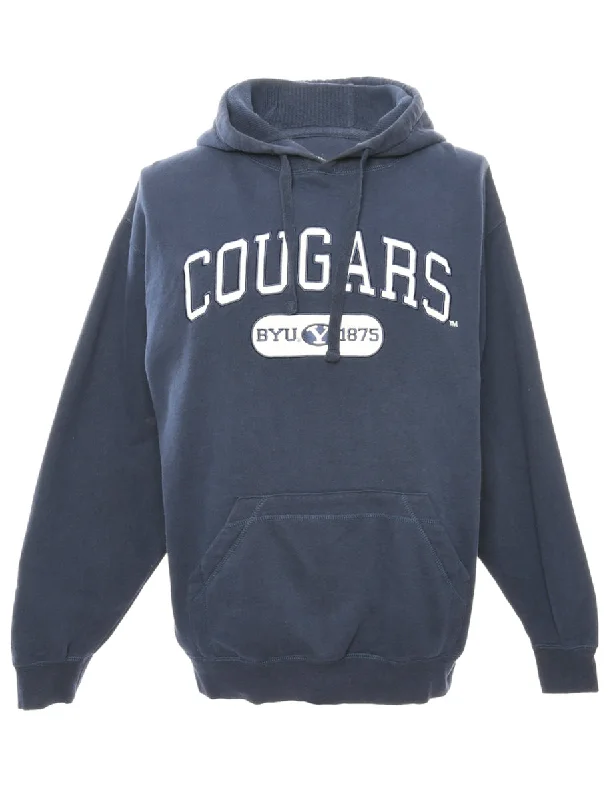 Navy Cougars Printed Hoodie - S Earthy Women's 