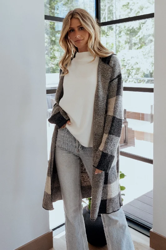 Toronto Cardigan | Black + Taupe European