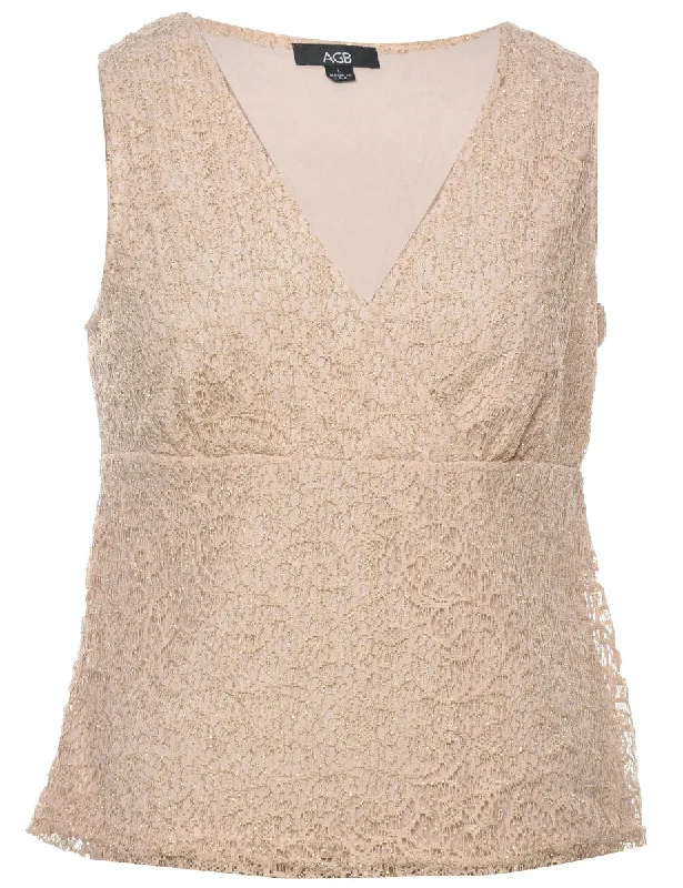 Lace Evening Top - L Monochromatic Office Style