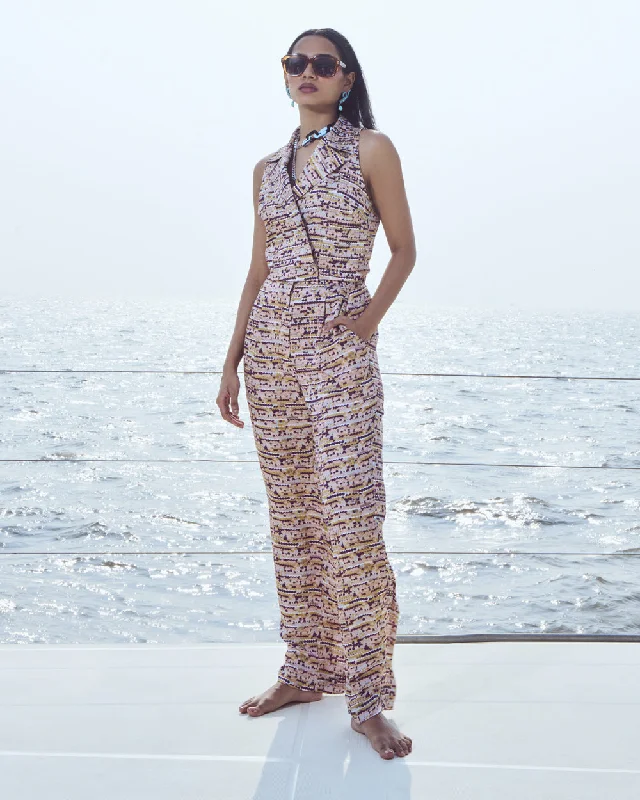 Sequin Printed Straight Pants Country