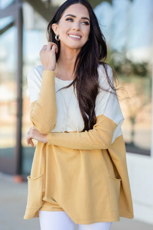 The Best Of Me Citrus Yellow Colorblock Tunic Elegant Women's 