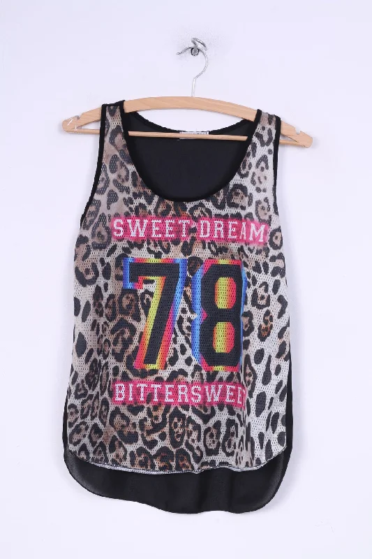 Made in Italy Womens S Tank Top Shirt Mesh Animal Print Sweet Dream Practical Women's Multi - Made in Italy Womens S Tank Top Shirt Mesh Animal Print Sweet Dream Practical Women's Multi -