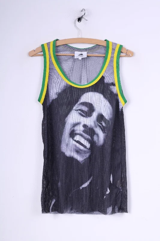 Atmosphere Zion Rootswear Bob Marley Womens 8 S Tank Top Graphic Vest Mesh Black Jammin #45 Elegant Women's Formal Atmosphere Zion Rootswear Bob Marley Womens 8 S Tank Top Graphic Vest Mesh Black Jammin #45 Elegant Women's Formal