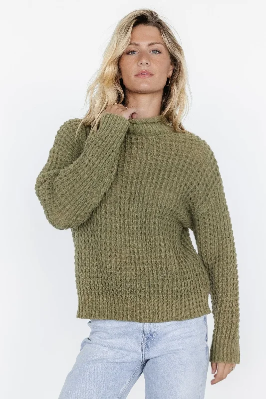 Syracuse Chunky Knit Sweater | Dusty Olive Trendy Women's Oversized