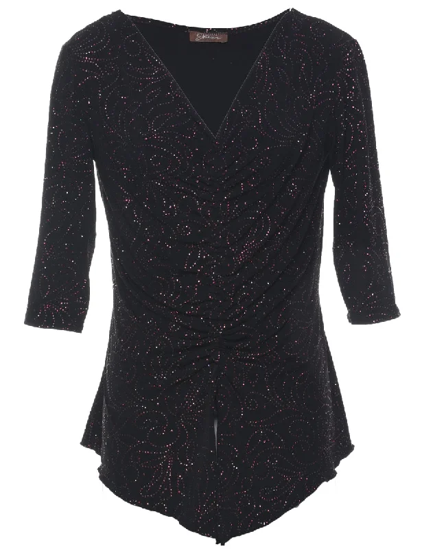 Black Evening Top - S Luxurious Women's High -  end