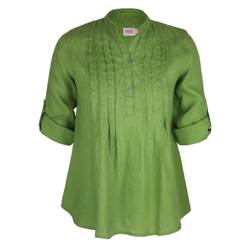 Greta Pintuck Fern Shirt Sustainable Organic