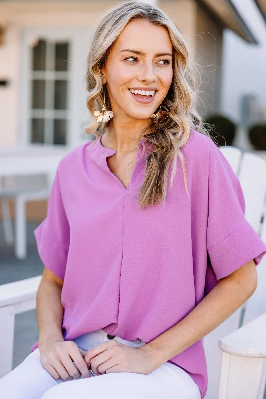 The Slouchy Lavender Purple Relaxed Top Cool Women's Distressed