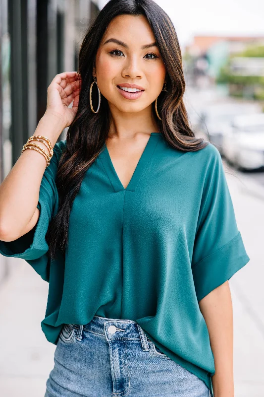 This Is Why Deep Green Top Youthful Women's Pop