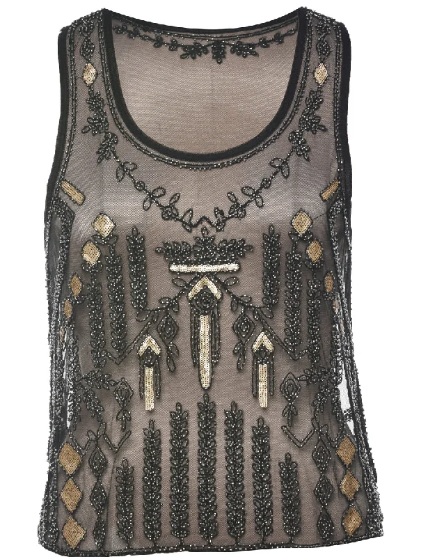 Beaded Evening Top - M Athletic Women's 