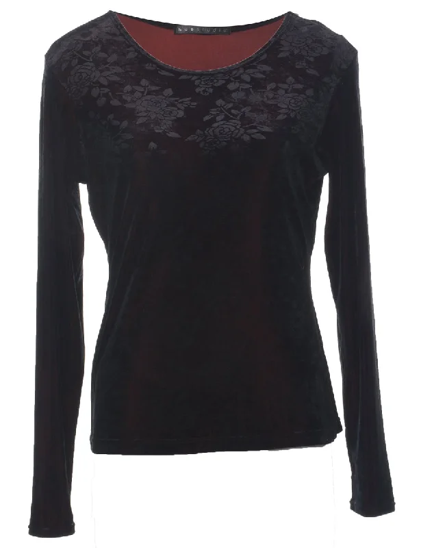 Velvet Black Evening Top - M Dynamic Women's Moto