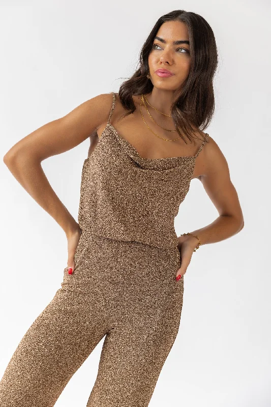 Jove Gold Lurex Tank Top - Final Sale Refined Women's 