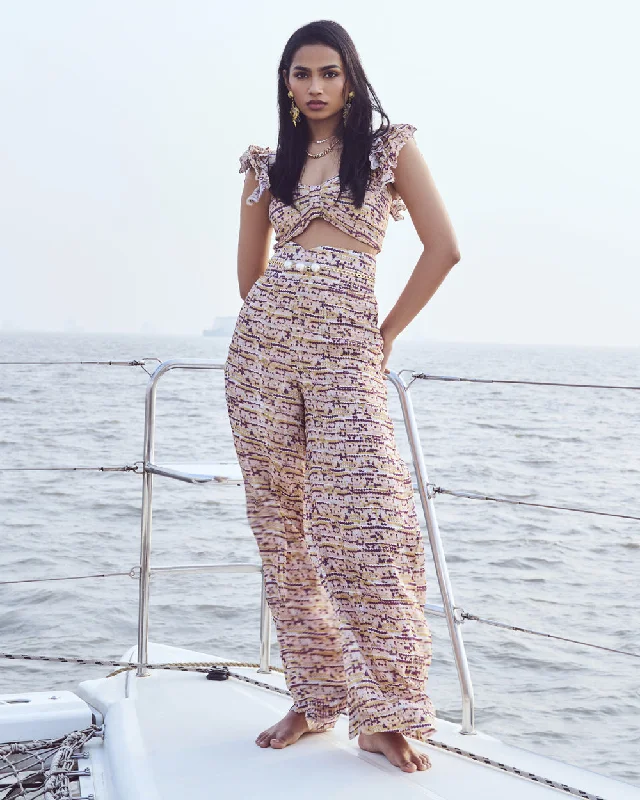 Sequin Printed Crop Top Laid - back Women's Vibe