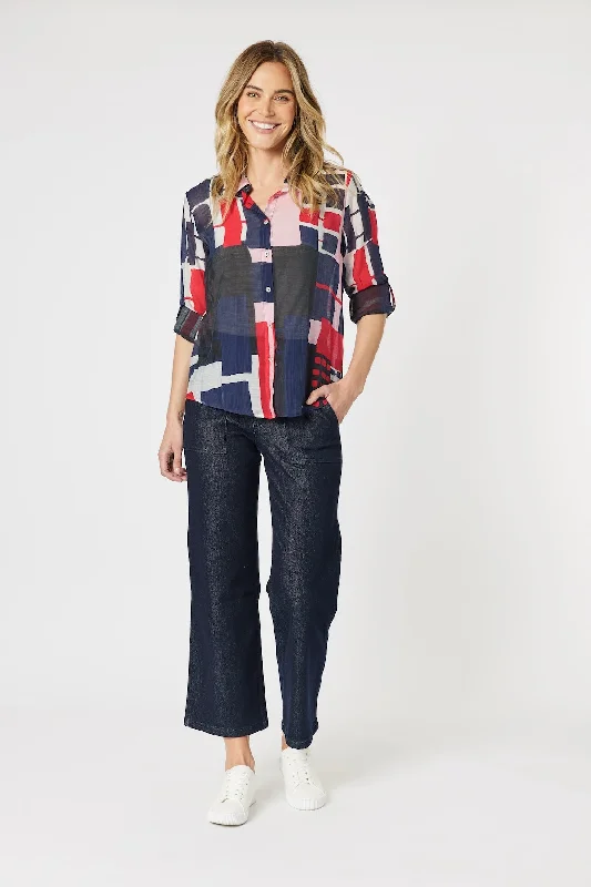 Brighton Navy/Multi Shirt Bohemian Women's Free