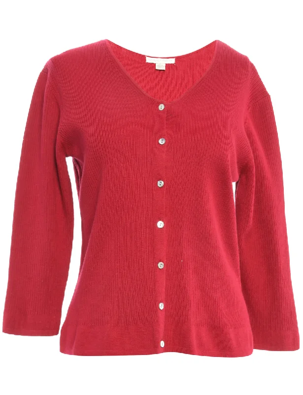 Red Cardigan - L Practical Women's Multi - 