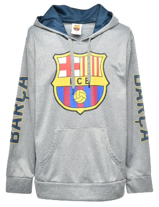 FCB Hooded Sports Sweatshirt - L Hip Women's Retro