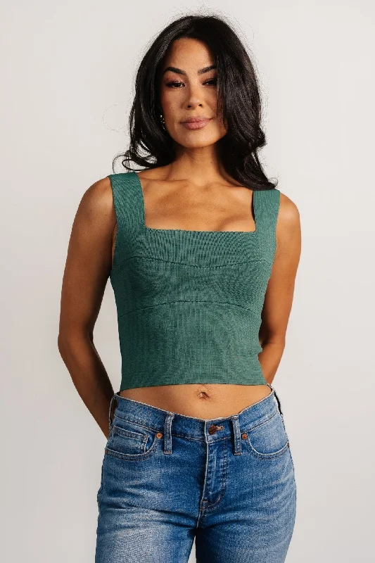 Shia Tank Top | Green Refined Women's Velvet