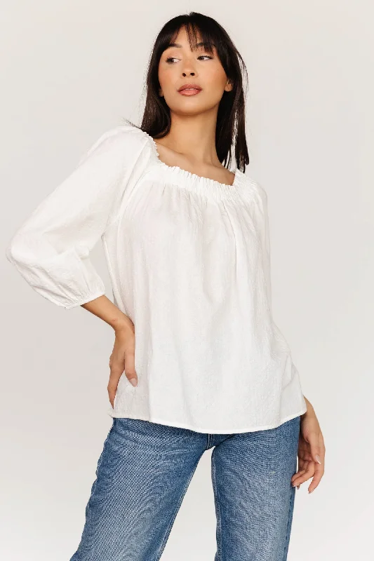 Aya Woven Top | Off White Earthy Women's 