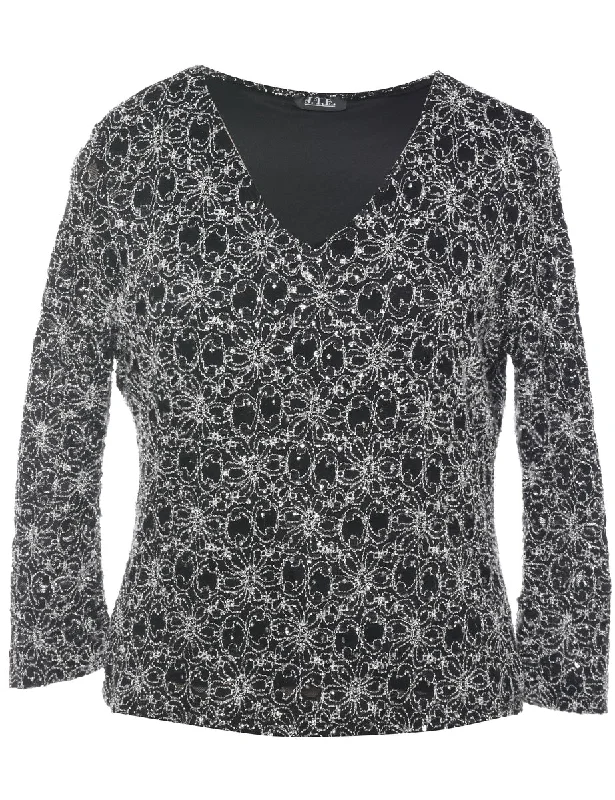 Floral Evening Top - M Disco