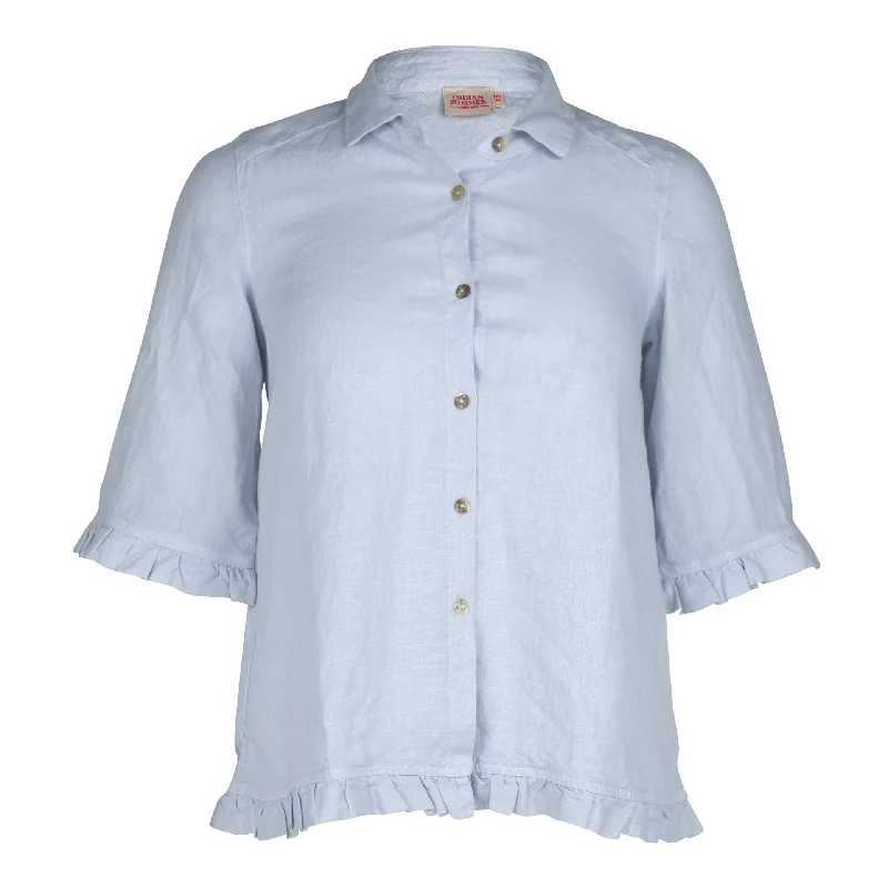 Rose Ruffle Shirt Sky Blu Scandinavian