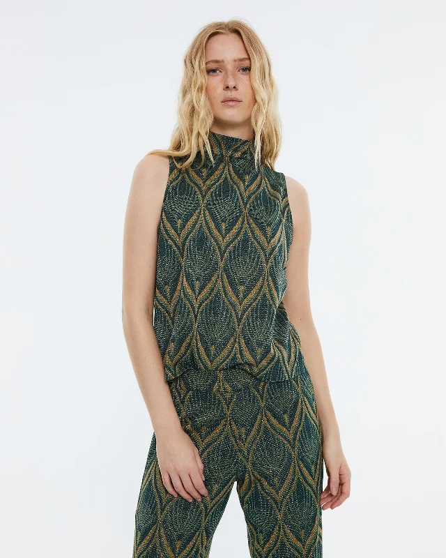Green sleeveles top Youthful Women's Anime - inspired