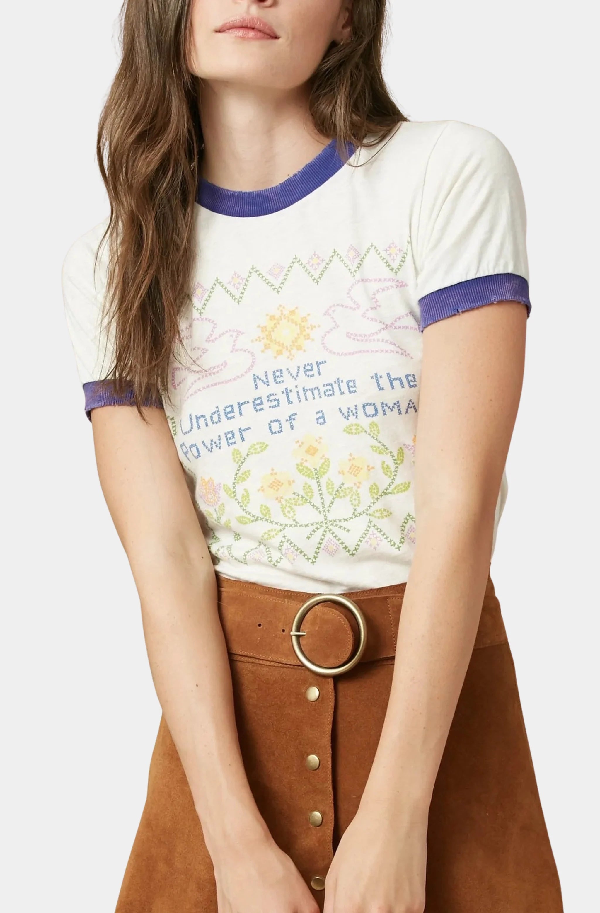 Feminist Ringer Tee Geometric