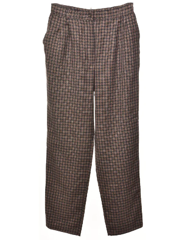 Checked Trousers - W28 L28 Sporty Women's Tennis