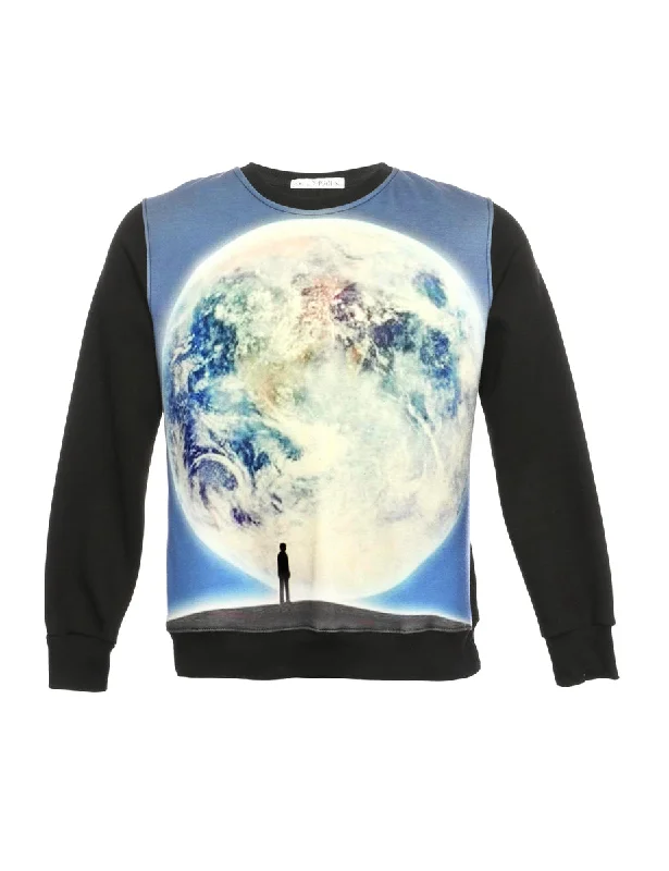 Black Printed Sweatshirt - L Australian Beach
