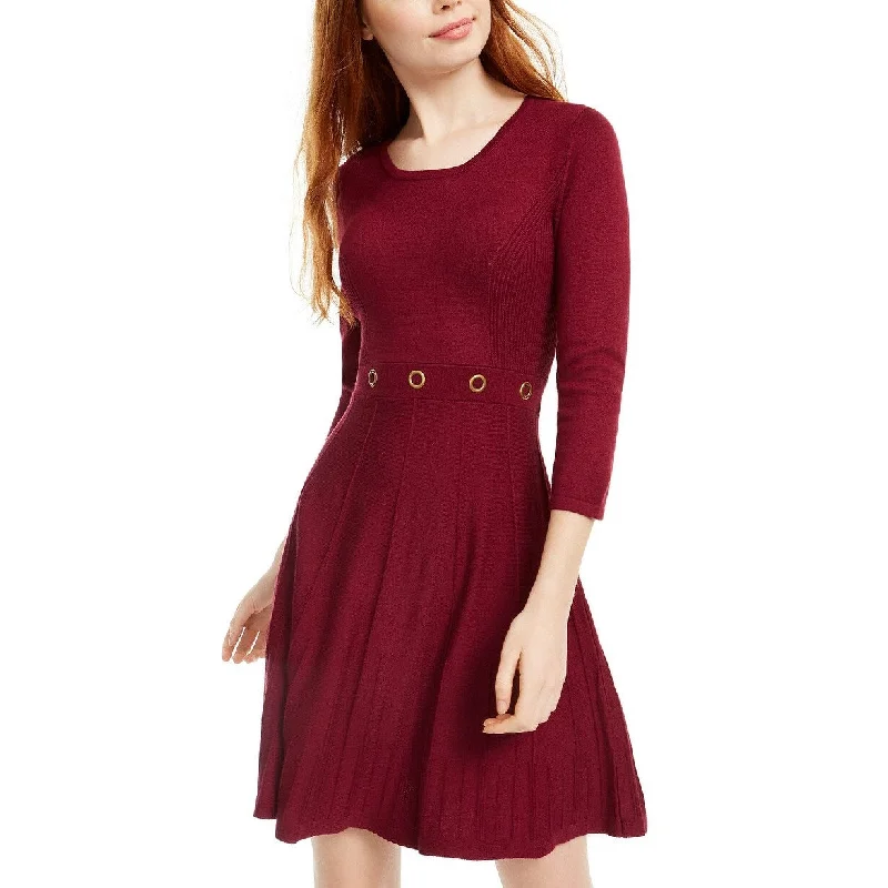 Bcx Women's Grommet-Waist Fit & Flare Dress Red Size Medium