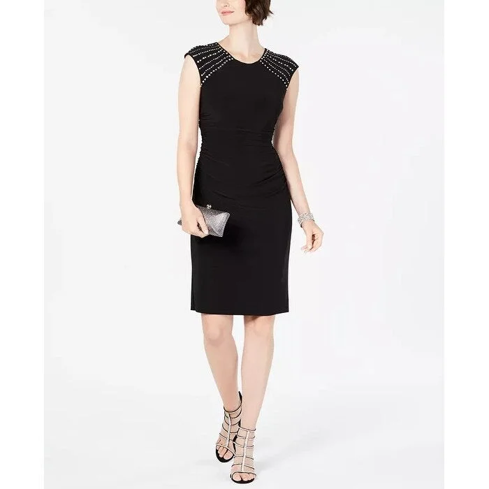 Jessica Howard Women's Embellished Sheath Dress Black Size 10