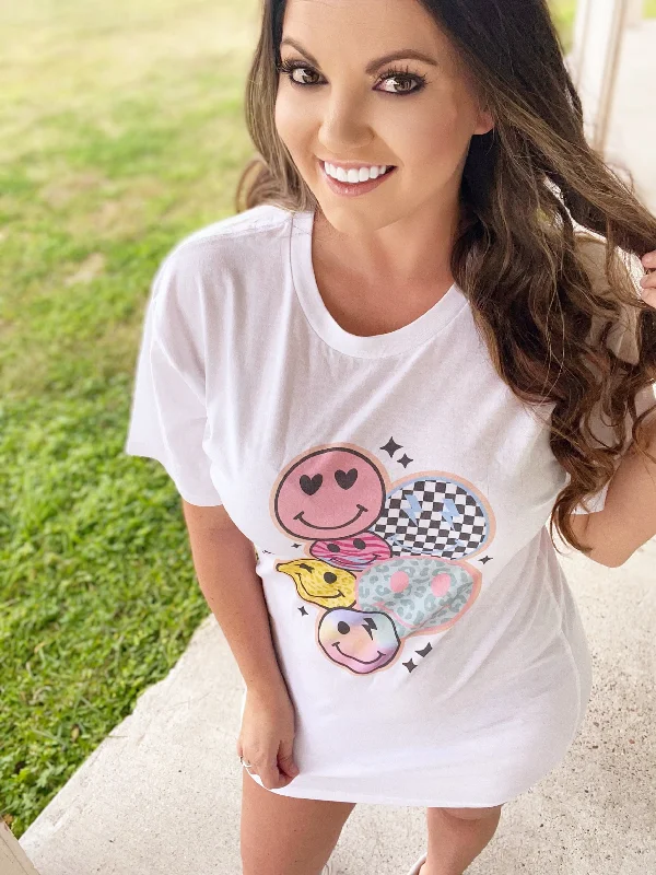 Retro Smiley Tee Shirts Dress