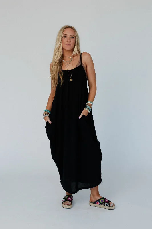 The Nest Simple Serene Maxi Dress - Black