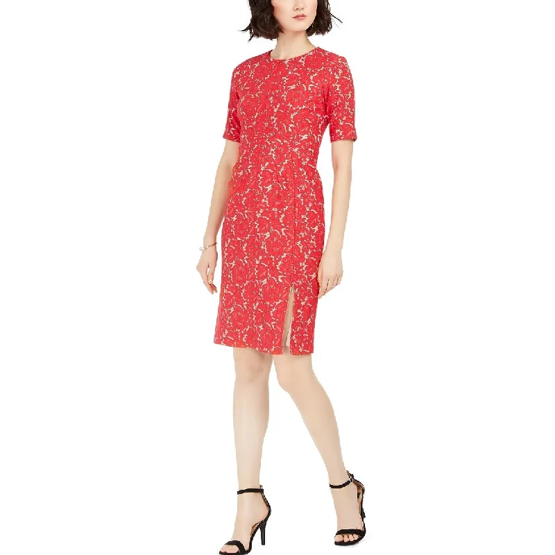 Taylor Women's Lace Sheath Dress Red Size 12