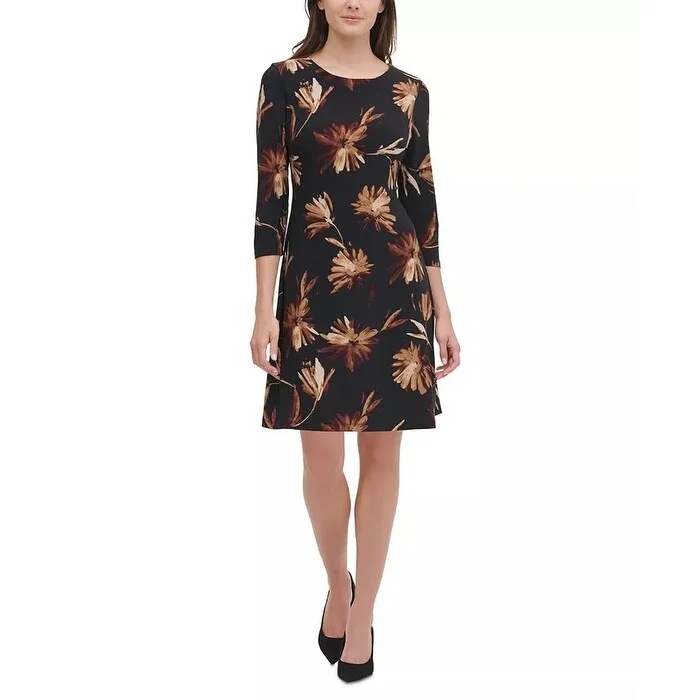 Tommy Hilfiger Women's Miranda Floral Dress Charcoal Size 6