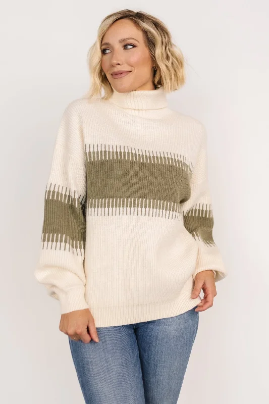 Antonov Turtle Neck Sweater | Sage + Cream